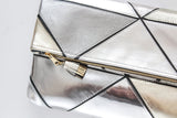 Geometric Prism Unique Leather Accents Clutch - Soul Made Boutique