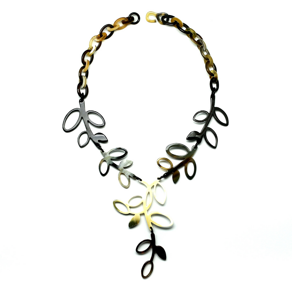 Charismatic Wanderlust Collection - Horn Necklace Leaves - Soul Made Boutique