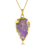 Adore Gemstone Collection - Amethyst Arrow Necklace - Soul Made Boutique