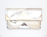 Geometric Prism Unique Leather Accents Clutch - Soul Made Boutique