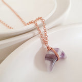 Adore Gemstone Collection - Crescent Moon Horn Wrapped Necklace