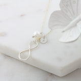 Amor Personalised Collection - Necklace Sterling Silver Pearl Infinity - Soul Made Boutique