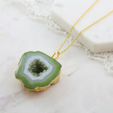 Adore Gemstone Collection - Agate Slice Necklace - Soul Made Boutique