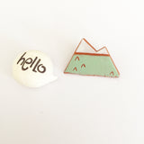 Quirky Fun Collection - Ceramic Mountain Brooch