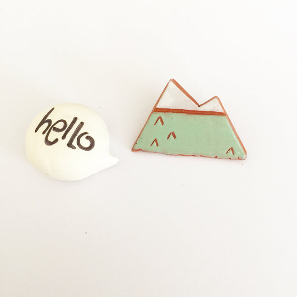 Quirky Fun Collection - Ceramic Mountain Brooch