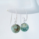Adore Gems Collection - Sterling Silver Earrings Round Tree Agate