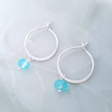 Adore Gems Collection - Sterling Silver Earrings Aqua Blue Moonstone