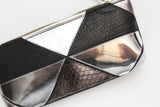 Geometric Prism Unique Leather Accents Pouch
