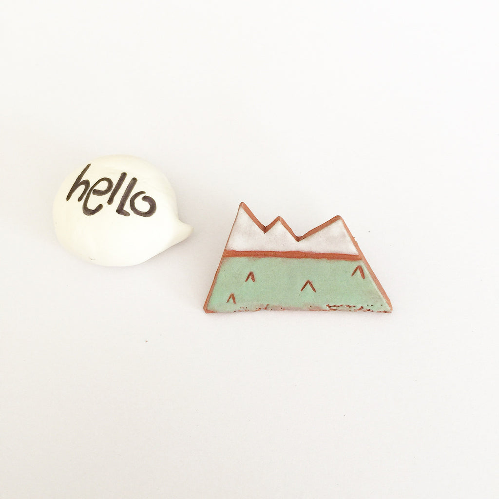 Quirky Fun Collection - Ceramic Mountain Brooch
