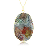 Adore Gemstone Collection - Agate Oval Necklace - Soul Made Boutique