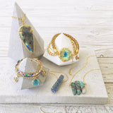 Adore Gemstone Collection - Druzy Round Pendant Ring - Soul Made Boutique